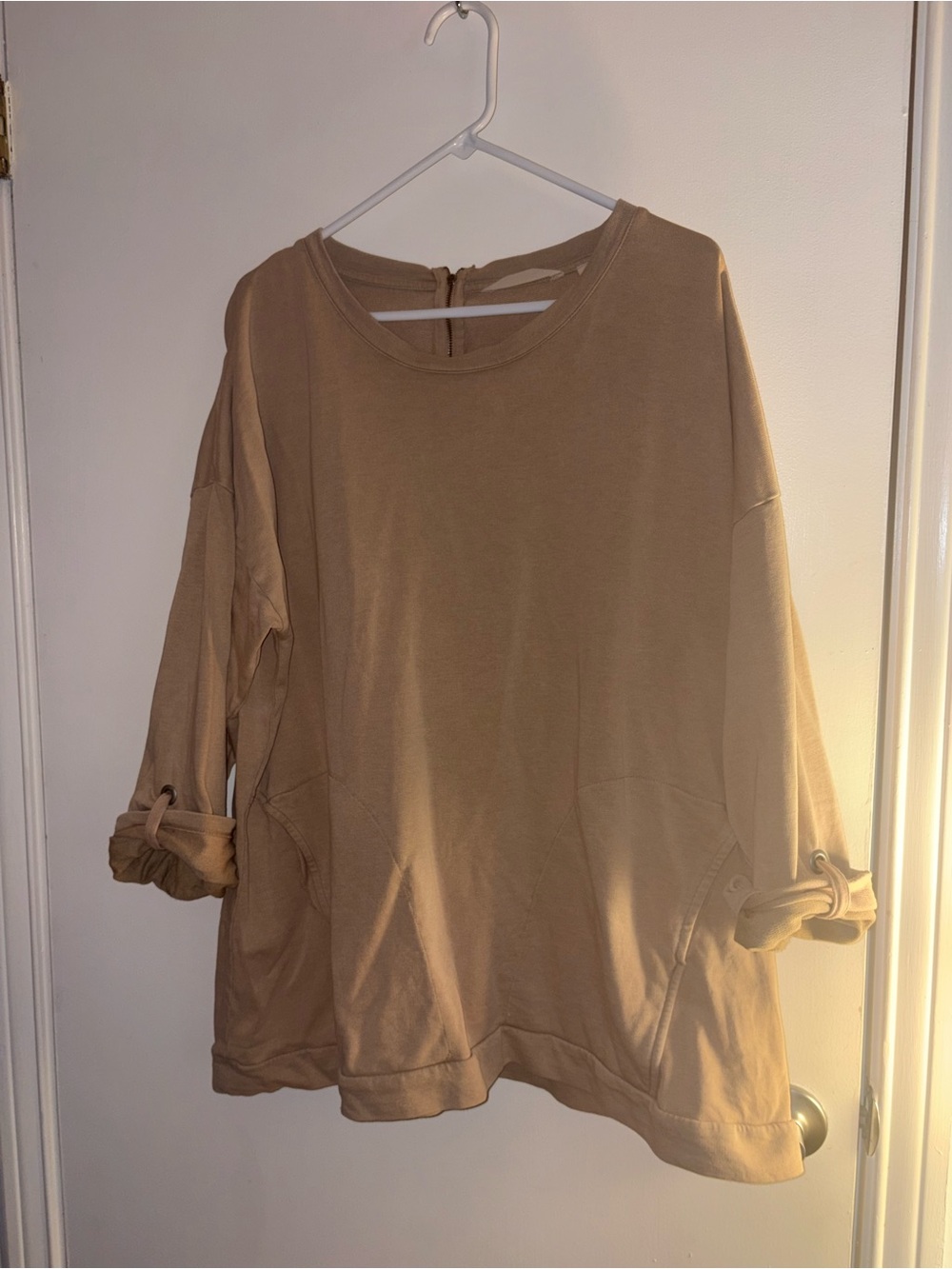 Soft Surroundings Relaxed Pullover Sweatshirt in Camel